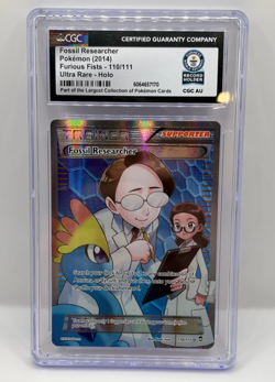 2014 POKEMON XY FURIOUS FISTS #110 FOSSIL RESEARCHER - CGC Guinness World Record - Image 1