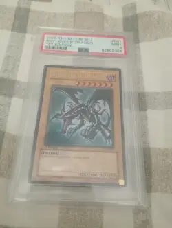 PSA 9 2003 Yu-Gi-Oh! 1st Edition Red-Eyes Black Dragon SDJ-001 - Image 1
