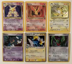 Vintage Pokemon Holo Rares Card Lot Of 6 WOTC 1999-2006 Moltres HP/DMG Various - Image 1