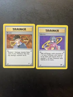Pokemon Card Lot TCG Brock 98/132 & Erika 100/132 Gym Heroes Non Holo Rare WOTC - Image 1