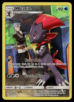 Pokemon Card - Weavile Cosmic Eclipse 238/236 Secret Rare Holo - Image 1