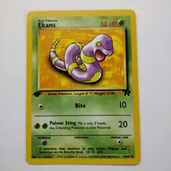 Ekans 1st Edition 56/82 Common Team Rocket Pokemon Vintage 2000 WOTC NM - Image 1