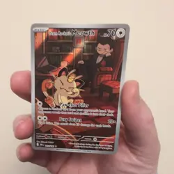 Team Rocket's Meowth 203/182 Destined Rivals Illustration Rare Pokemon 2025 NM - Image 1