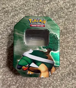 POKEMON 2007 Holiday Diamond & Pearl TORTERRA Tin EMPTY Metal Storage - Image 1