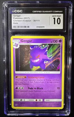 Pokemon Gengar Holo Rare Crimson Invasion 38/111 Psychic Graded CGC Gem Mint 10 - Image 1