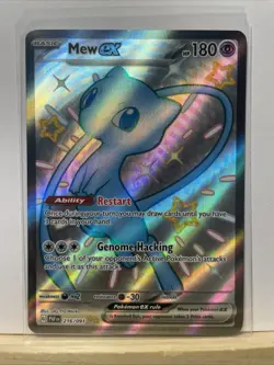 Pokemon TCG Mew EX 216/091 Paldean Fates Full Art Shiny Ultra Rare - Image 1