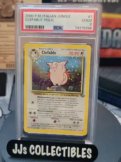 2000 Pokemon Italian Clefable Holo 1/64 Jungle PSA 2 POP 1 - Image 1