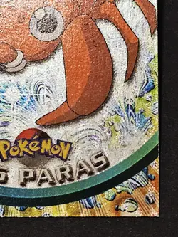 PARAS #46 - BLACK Logo - Holo FOIL- TOPPS POKEMON CARD Flame Embossed - Image 4
