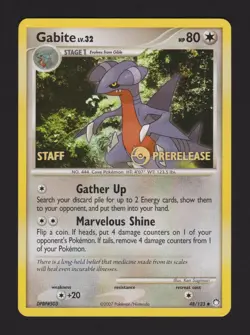 Gabite STAFF Prerelease Mysterious Treasures 48/123 ENG - Crimped Pokemon Card - Image 1