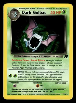 Dark Golbat 7/82 Holo Rare Team Rocket Set Pokemon Card - Image 1