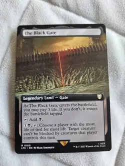 The Black Gate Extended Art Borderless Commander Magic Lord of the Ring LOTR MTG - Image 1