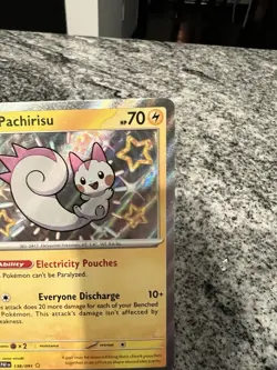Pokemon Pachirisu TCG Holo Shiny Rare Card Paldean Fates 138/091 NEAR MINT - Image 3