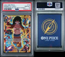 2024 One Piece Monkey D. Luffy OP09-119 Emperors Secret Rare PSA 10 Gem Mint - Image 3