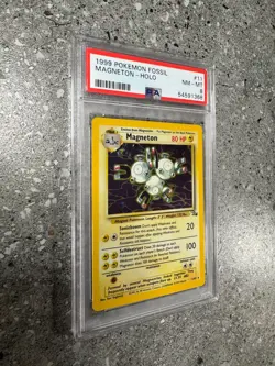 Pokemon TCG Cards Magneton 11/62 Fossil Holo Rare PSA 8 NM-MT - Image 2