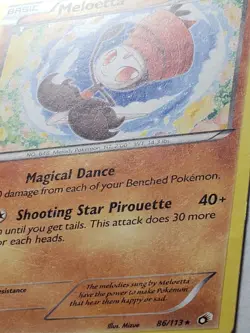 Meloetta 86/113 LP - RARE Non Holo Legendary Treasures Pokemon Card Mizue Art - Image 2
