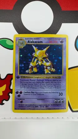 Alakazam 1st Edition Shadowless - Pokemon Base Set 1999 - Holo Artcard/Dekocard - Image 1