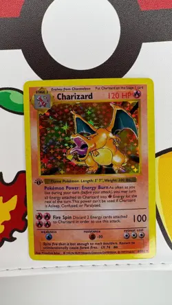 Charizard 1st Edition Shadowless - English Pokemon Base Set 1999 - Holo Artcard - Image 1