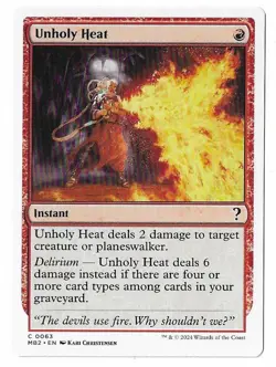 MTG Unholy Heat White Border Mystery Booster 2 (MB2) Common Magic #0063 Unplayed - Image 1