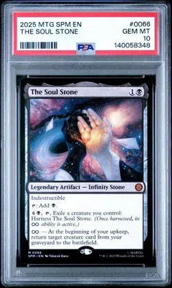 2025 MTG MARVEL'S SPIDER-MAN #0066 THE SOUL STONE PSA 10 - Image 1