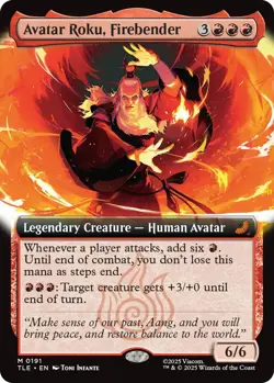 MTG Avatar Roku, Firebender - Foil - Extended Art, NM-Mint, English Avatar: The - Image 1