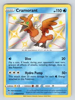 Pokemon TCG Cramorant Shining Fates SV030/SV122 Holo Shiny Holo Rare - Image 1