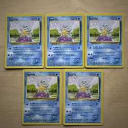 Lot of 5 Vintage 2000 Pokemon TCG Base Set 2 Squirtle LP 93/130 - Image 1