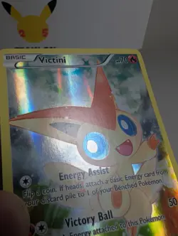 Pokemon TCG Victini XY117 Full Art Mythical Collection Black Star Promo Holo LP - Image 4