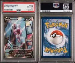 Mewtwo V (Alternate Full Art) 072/078 Pokemon GO Holo Gem Mint PSA 10 English - Image 3