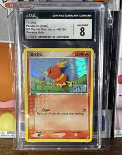 2006 Pokemon Torchic Reverse Holo EX Crystal Guardians Stamped 65/100- CGC 8 - Image 1