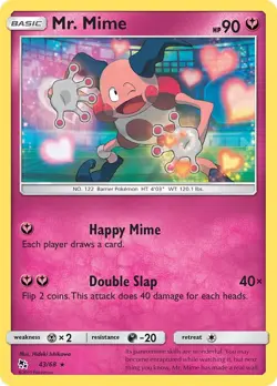 Mr. Mime 43/68 Rare Hidden Fates Pokemon Card - Image 1