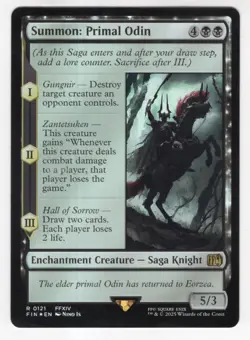 MTG Final Fantasy Foil Rare #0121 Summon Primal Odin - Image 1