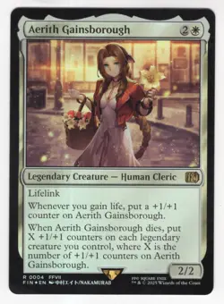 MTG Final Fantasy Foil Rare #0004 Aerith Gainsborough - Image 1