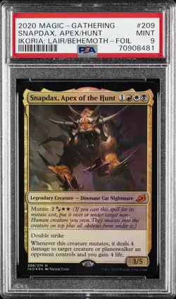 2020 MTG IKORIA: LAIR OF BEHEMOTHS FOIL #209 SNAPDAX, APEX OF THE HUNT PSA 9 - Image 1