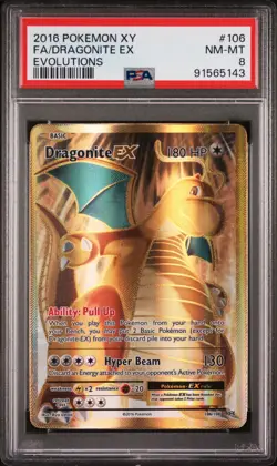 2016 POKEMON XY EVOLUTIONS 106 FULL ART/DRAGONITE EX - PSA 8 - Image 1