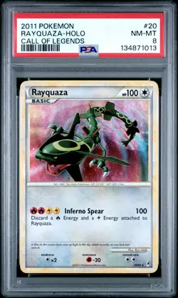 2011 POKEMON CALL OF LEGENDS #20 RAYQUAZA-HOLO PSA 8 - Image 1