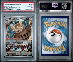 2024 POKEMON SVP EN-SV BLACK STAR PROMO #141 NOCTOWL PSA 10 - Image 3