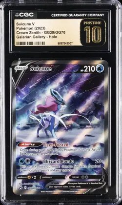 2023 POKEMON CROWN ZENITH #GG38 SUICUNE CGC 10 PRISTINE - Image 1