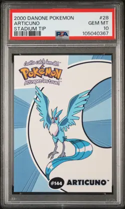 PSA 10💎❄Articuno 2000 Canadian Pokemon Card Danone Stadium Tip #28 (105040367) - Image 1