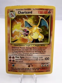 Pokemon Card Charizard 4/102 Base Set Holo Rare Unlimited 1999 English DMG - Image 1