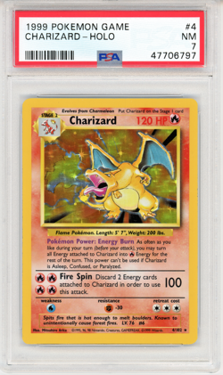 1999 Pokemon Game Charizard - PSA 7 - 4/102 Genuine Trading Card Vintage #4 - Image 1