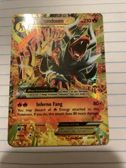 Pokemon M Houndoom EX 22/162 Breakthrough Full Art Mega Holo Ultra Rare Card - Image 1