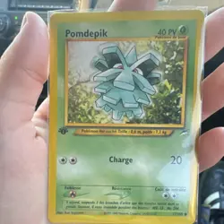 Pokemon Pomdepik 1st Edition Neo Destiny French Card 40HP 20 Attack - Image 1