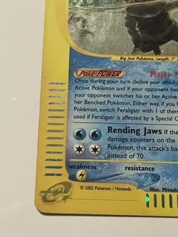 SWIRL Feraligatr 12/165 - 2002 Pokemon Expedition Holo Rare Card LP- - Image 4