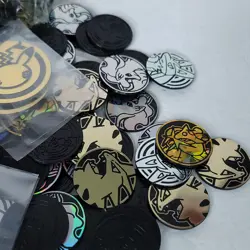 Lot Of 30 Official Pokemon TCG Coins Random Set Of 30 Various Sizes - Image 3