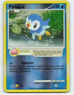 2008 Pokemon, Majestic Dawn, #72/100 Piplup, Reverse Holo Common - Image 1
