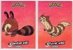POKEMON - CRYSTAL CARD COLLECTION * SENTRET & FURRET - CRACKED ICE HOLO - Image 1
