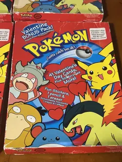 1998 Pokemon Valentines Day Cards & Stickers Vintage Lot Of 4 - Image 3