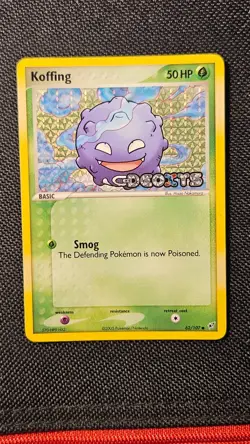 Pokemon Card - Koffing Deoxys 62/107 Reverse Holo Stamped - light played - Image 2