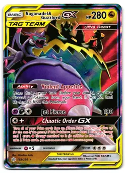 Naganadel & Guzzlord GX 158/236 - Cosmic Eclipse Pokemon TCG Holo - LP Card - Image 1