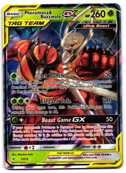 Pheromosa & Buzzwole GX 1/214 - Unbroken Bonds Pokemon TCG Holo - LP Card - Image 1